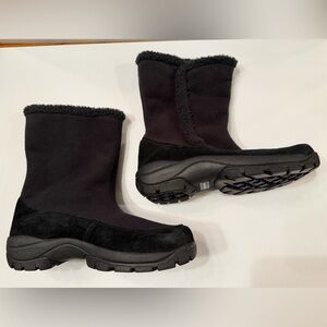 Lands’ End Women’s Black Fleece Lined Winter Boots Size 8B